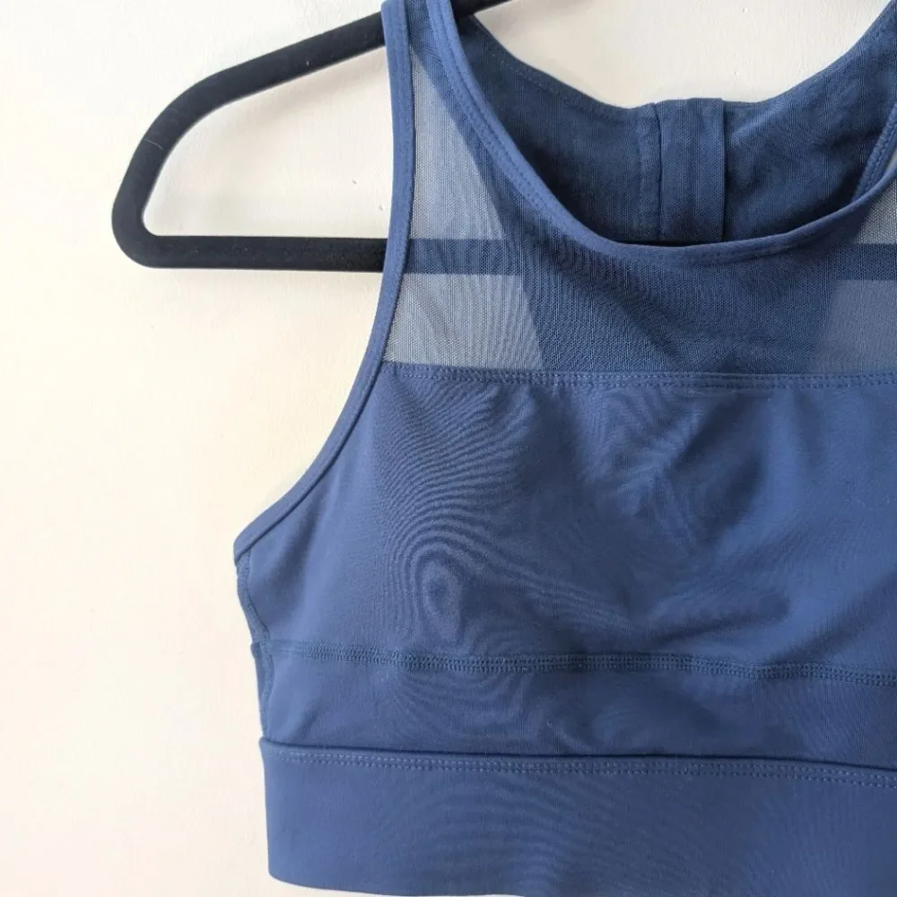 Zyia Active All Star Sports Bra Blue Size Small Workout Zip Back - Picture 5 of 6